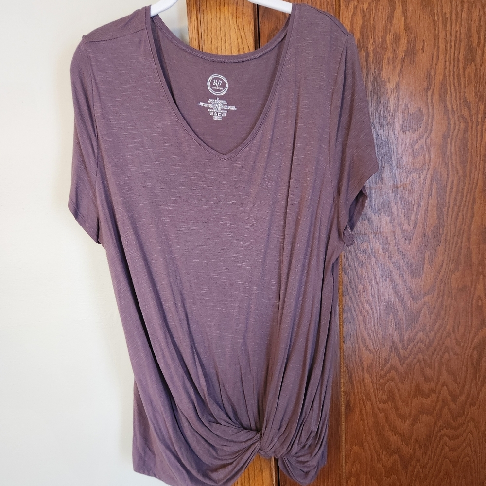 Maurices Purple tie front shirt